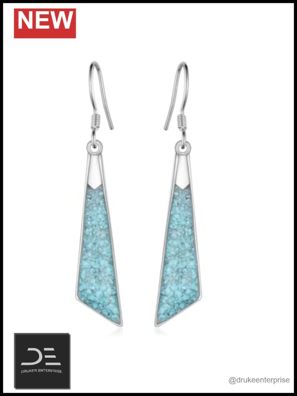Turquoise Dangle Earrings 925 Sterling Silver Drop Earrings for Women Western
